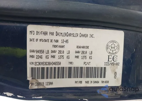 2006 Chrysler 300 from USA, damaged, VIN 2C3KA53G36H346550